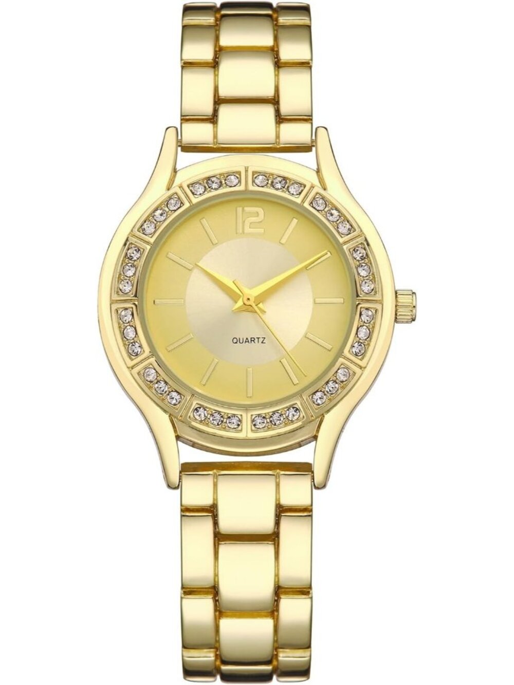 Womens Gold Analog Quartz Solid Relogio Feminino Waterproof Bracelet Wrist Watch